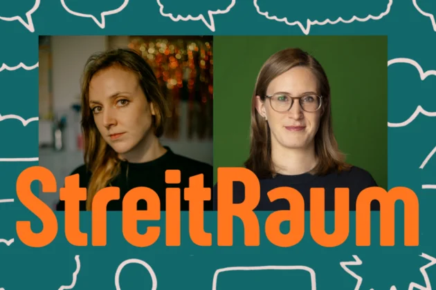 Portraits von Valerie Schönian und Lena Zagst, davor der Schriftzug 