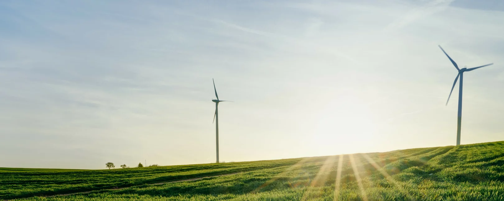Windräder und Sonne